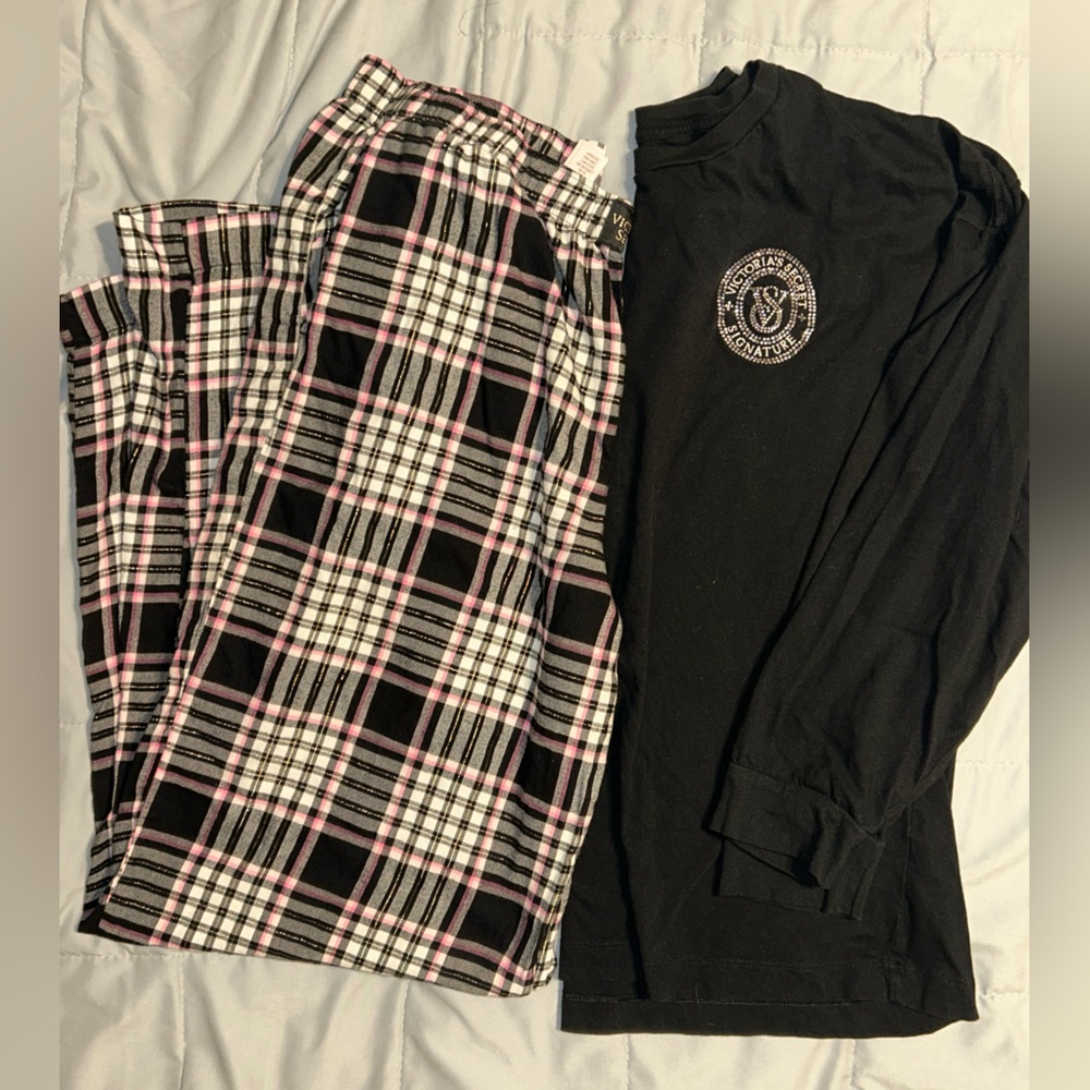 Victoria's Secret Black and Plaid Sleepwear